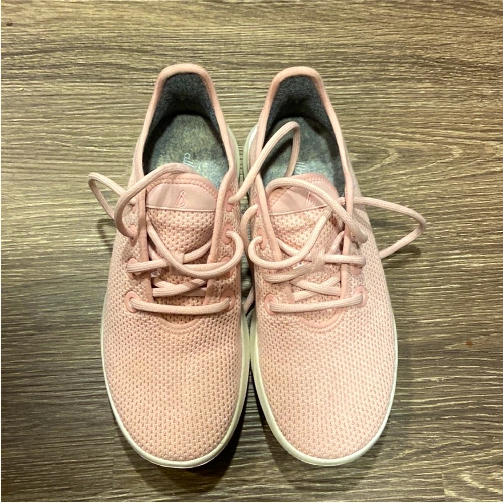 Pink Allbirds Woman’s Limited Edition tree runners